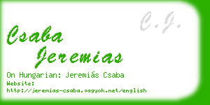 csaba jeremias business card